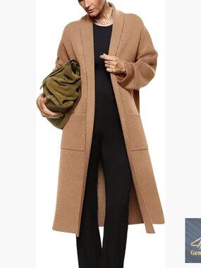 Oversized Long Sleeve Maxi Cardigan Sweater Coat with Pockets